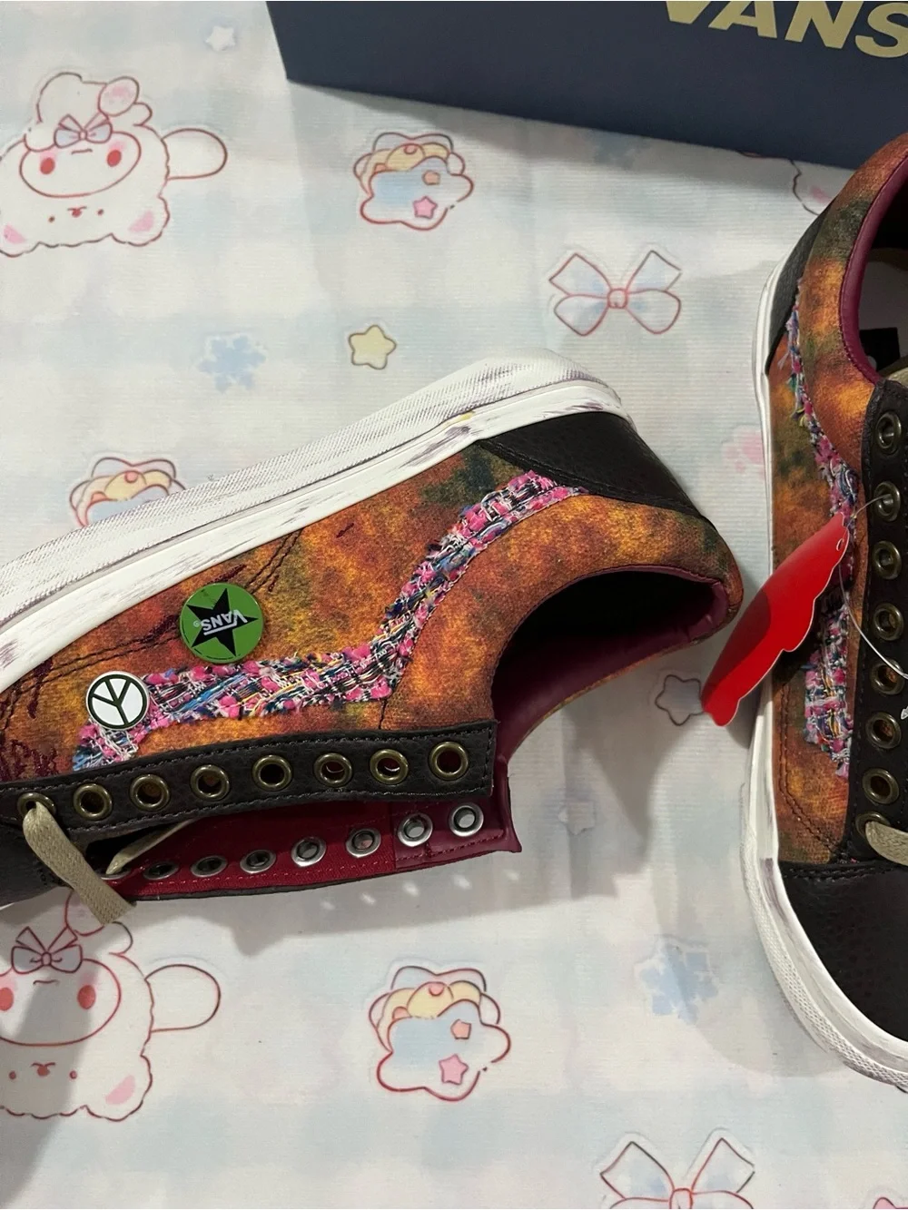 Vans Multicolor Patchwork Low Top Sneakers with Black Toe